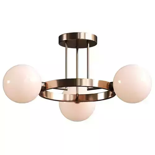  Eveliina 3 Light Glass Semi Flush Mount