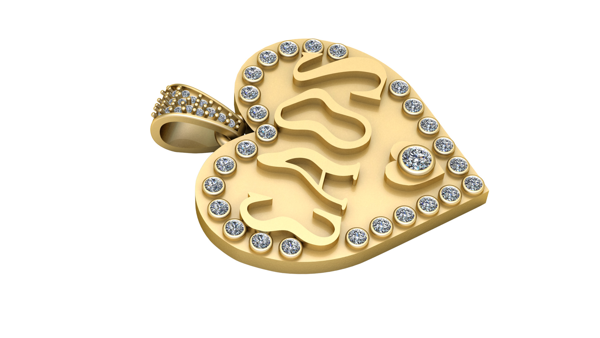 chaos heart pendant 3D printable model 3D print model_2