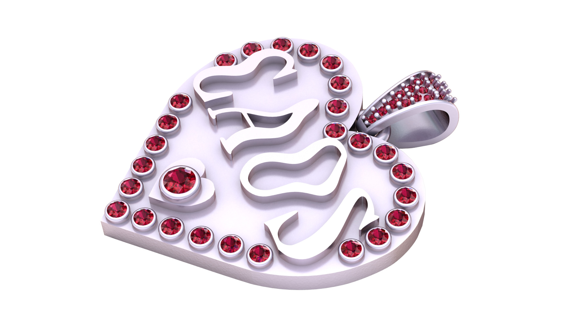 chaos heart pendant 3D printable model 3D print model_4