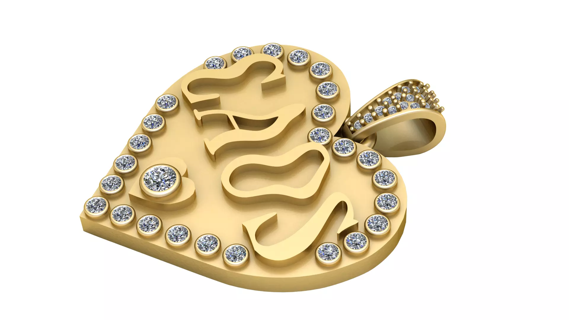 chaos heart pendant 3D printable model 3D print model_0