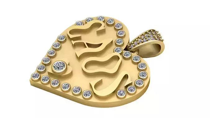 chaos heart pendant 3D printable model      