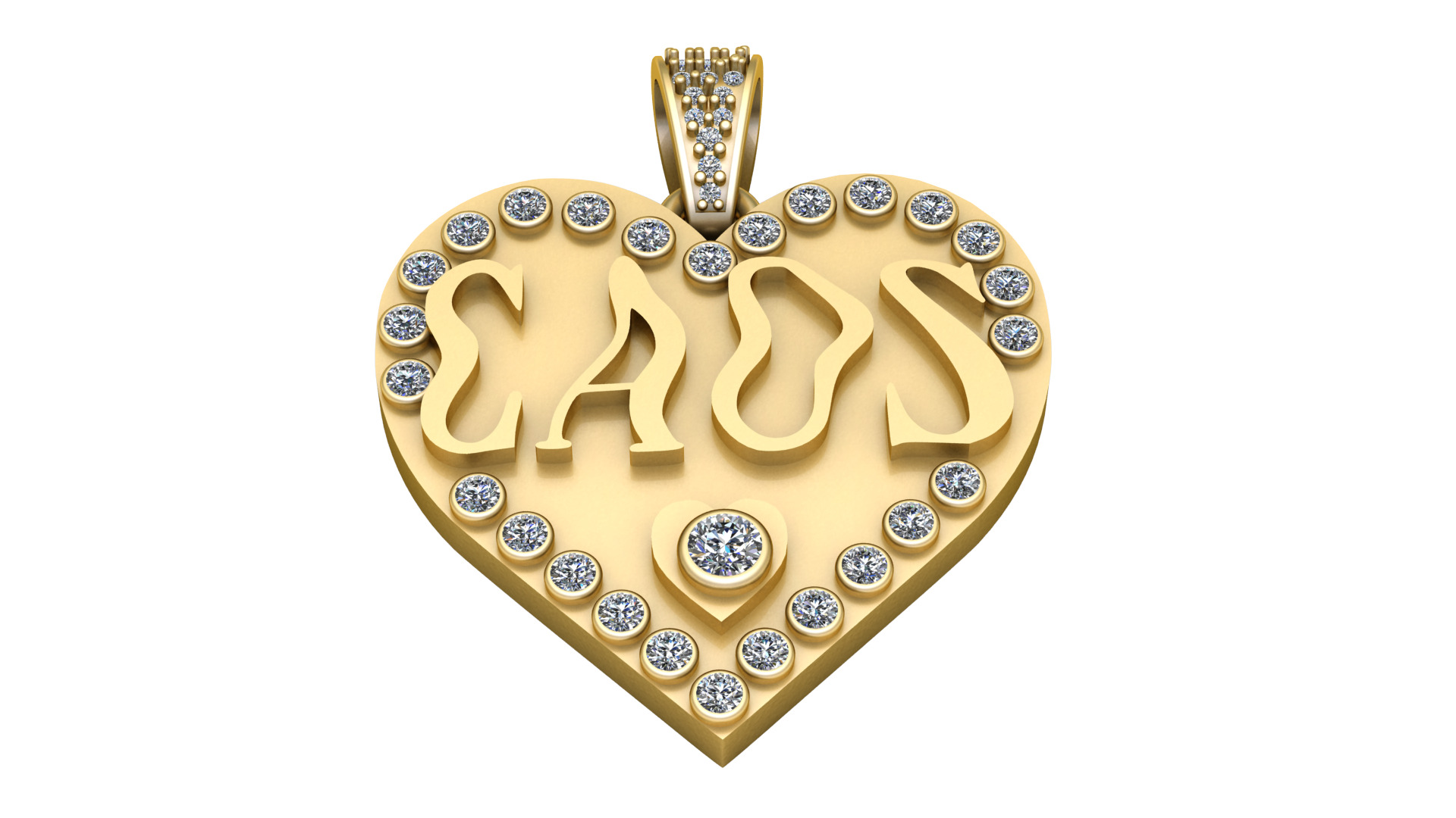 chaos heart pendant 3D printable model 3D print model_1