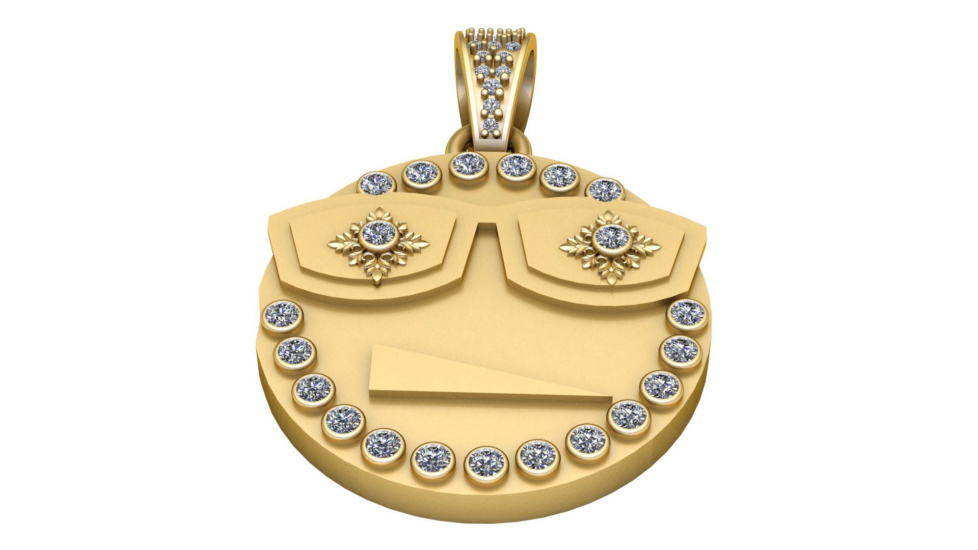 face pendant 3D printable model 3D print model_1