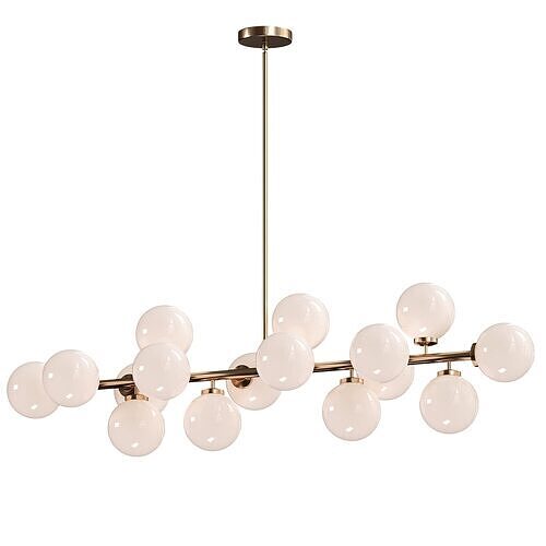  Glass Globes Linear Chandelier 3D model
