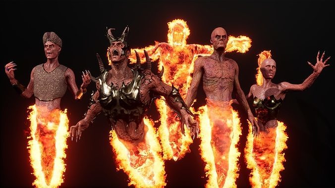 Pack of hell ifrits 3D Model Collection