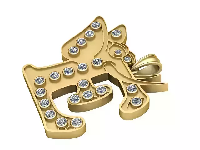 elephant pendant 3D printable model      