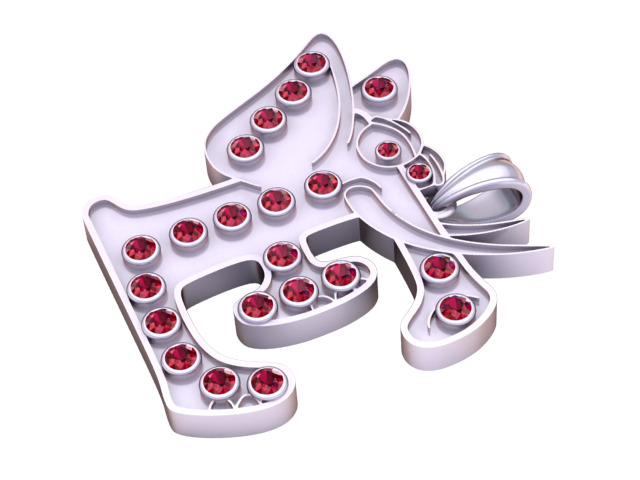 elephant pendant 3D printable model       3D print model_4