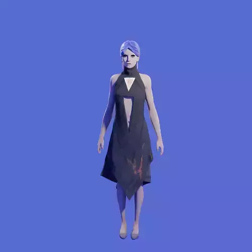 High-Poly 3D Stylized Lady