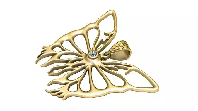 butterfly pendant  3D printable model      
