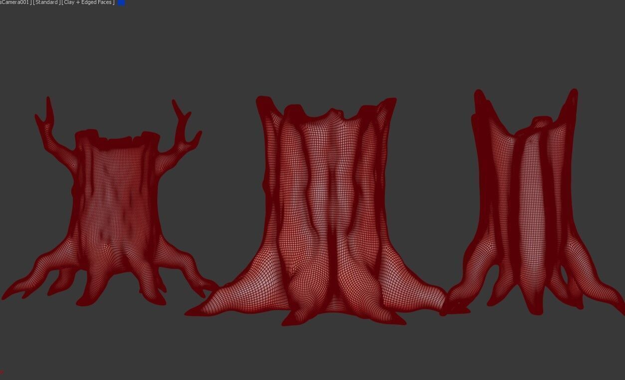 Evil Tree Monster 3D Model Stylized Haunted Forest Creature Low-poly 3D model_9