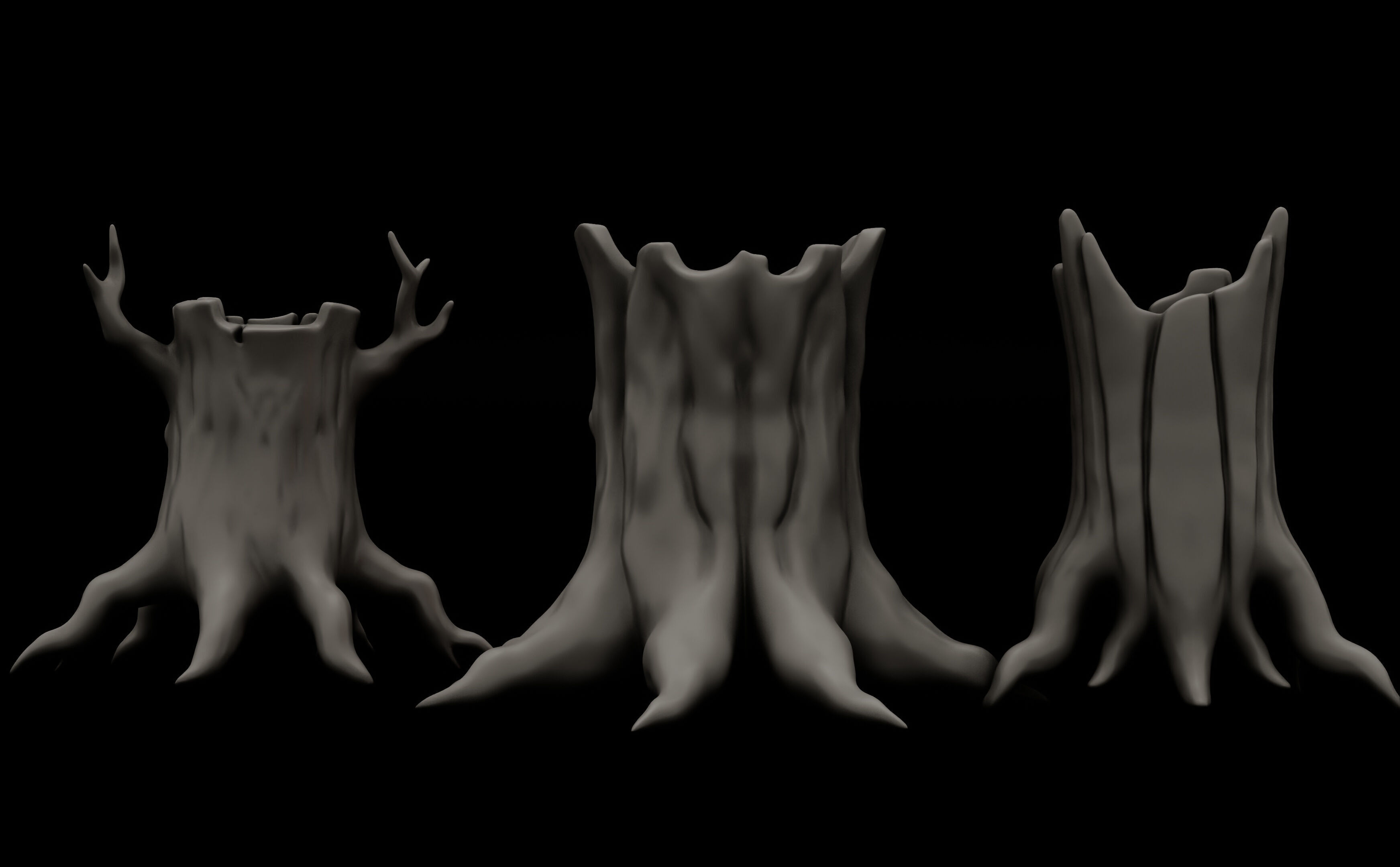 Evil Tree Monster 3D Model Stylized Haunted Forest Creature Low-poly 3D model_2