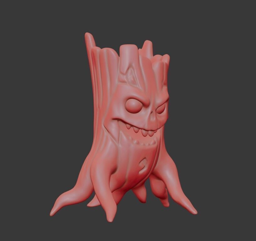 Evil Tree Monster 3D Model Stylized Haunted Forest Creature Low-poly 3D model_5