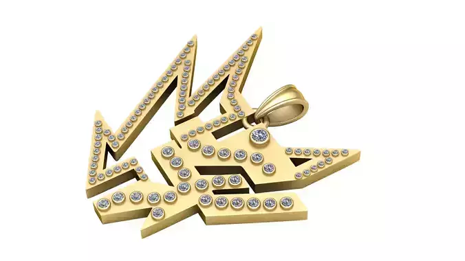 zig zag pendant  3D printable model     