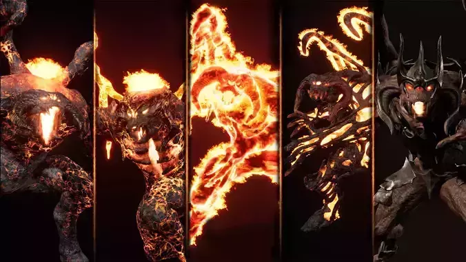 Pack of hell demons 3D Model Collection