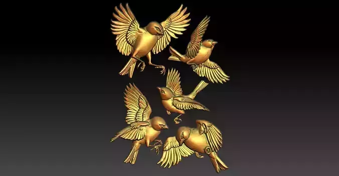 1 sparrow  CNC Relief Model 3D print model