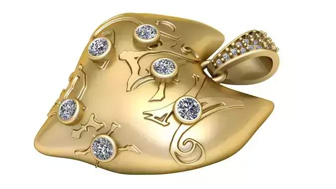 heart design pendant 3D printable model      