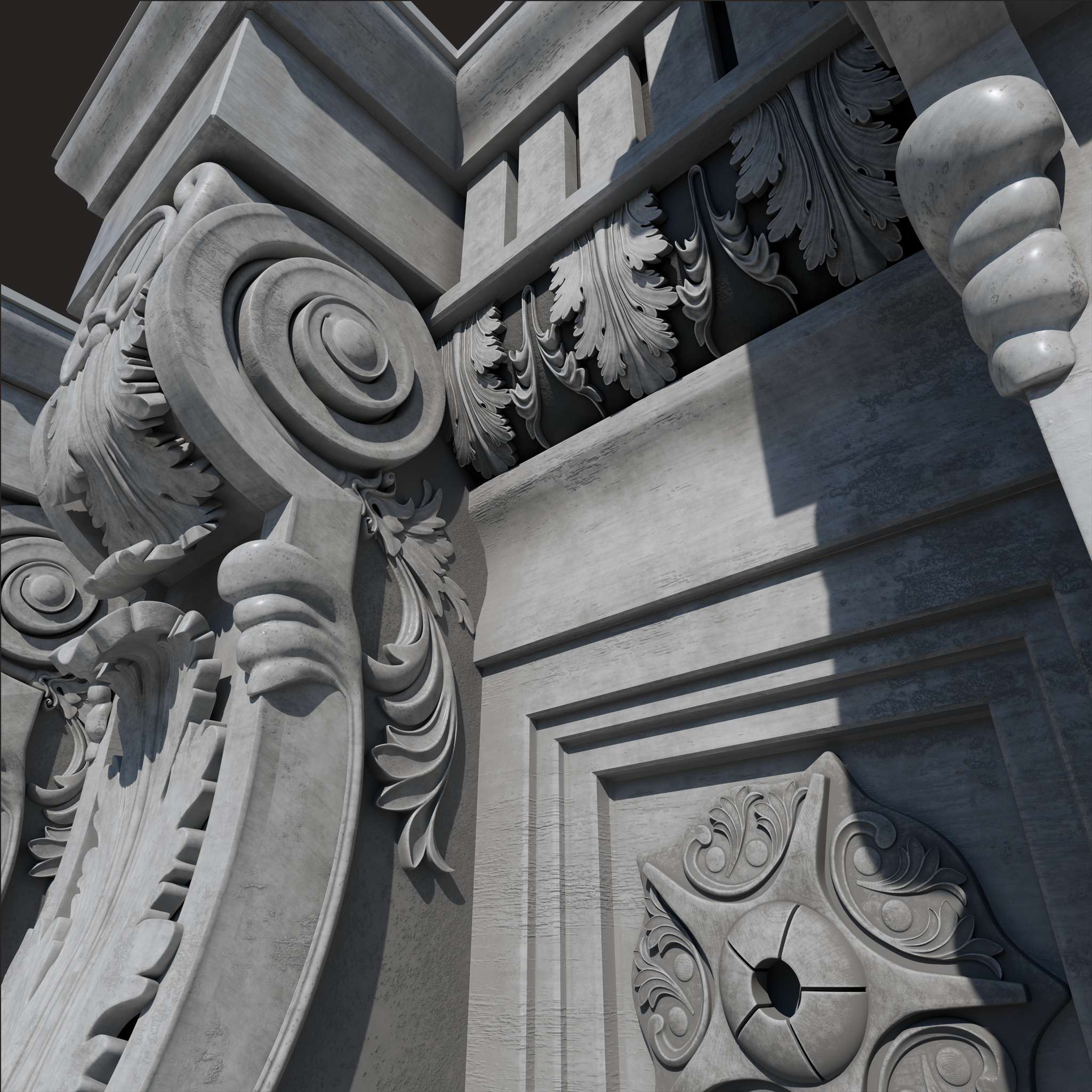 corbel console 3D model_5