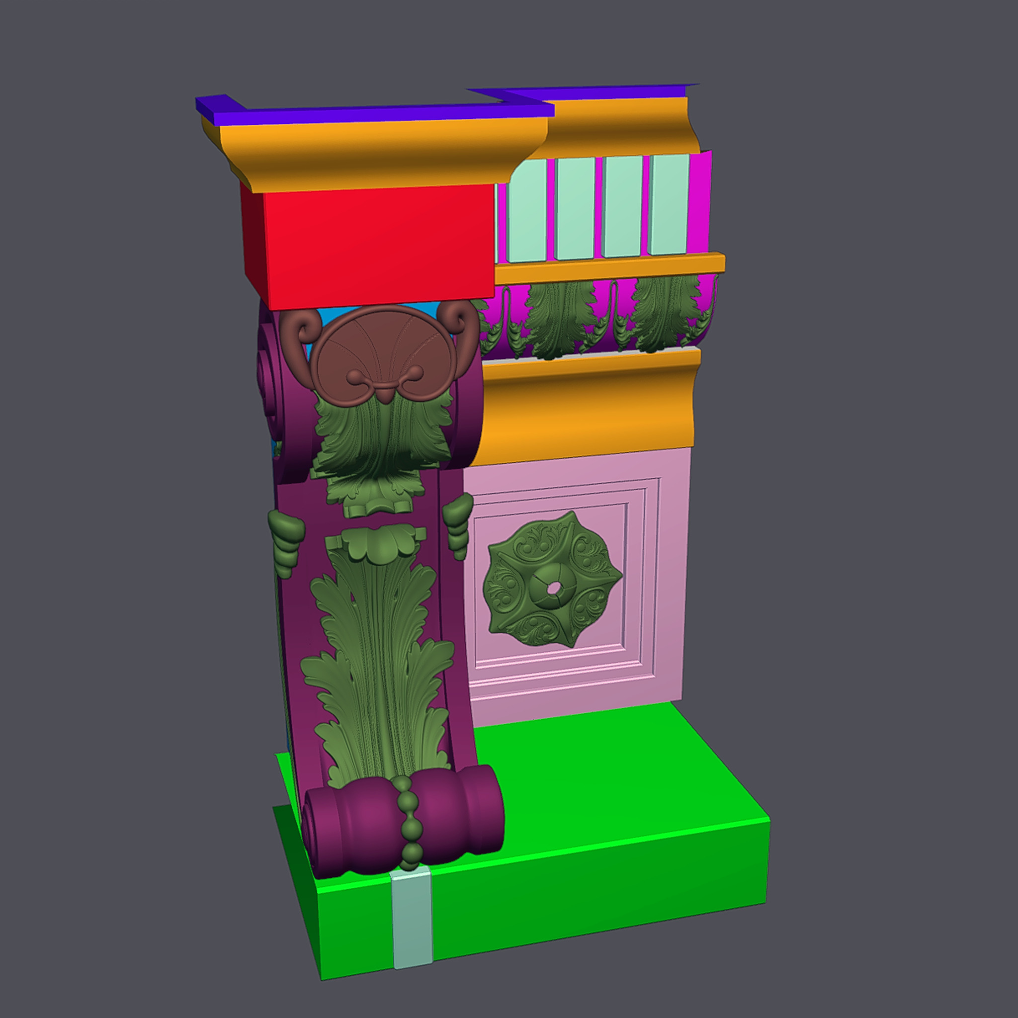 corbel console 3D model_12