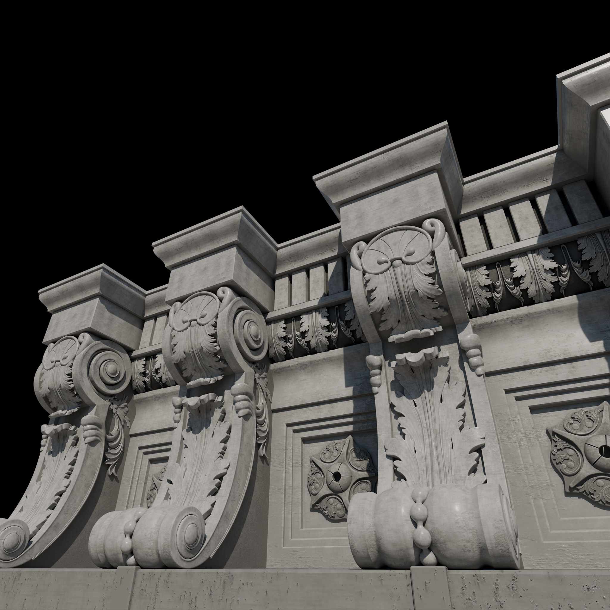 corbel console 3D model_2