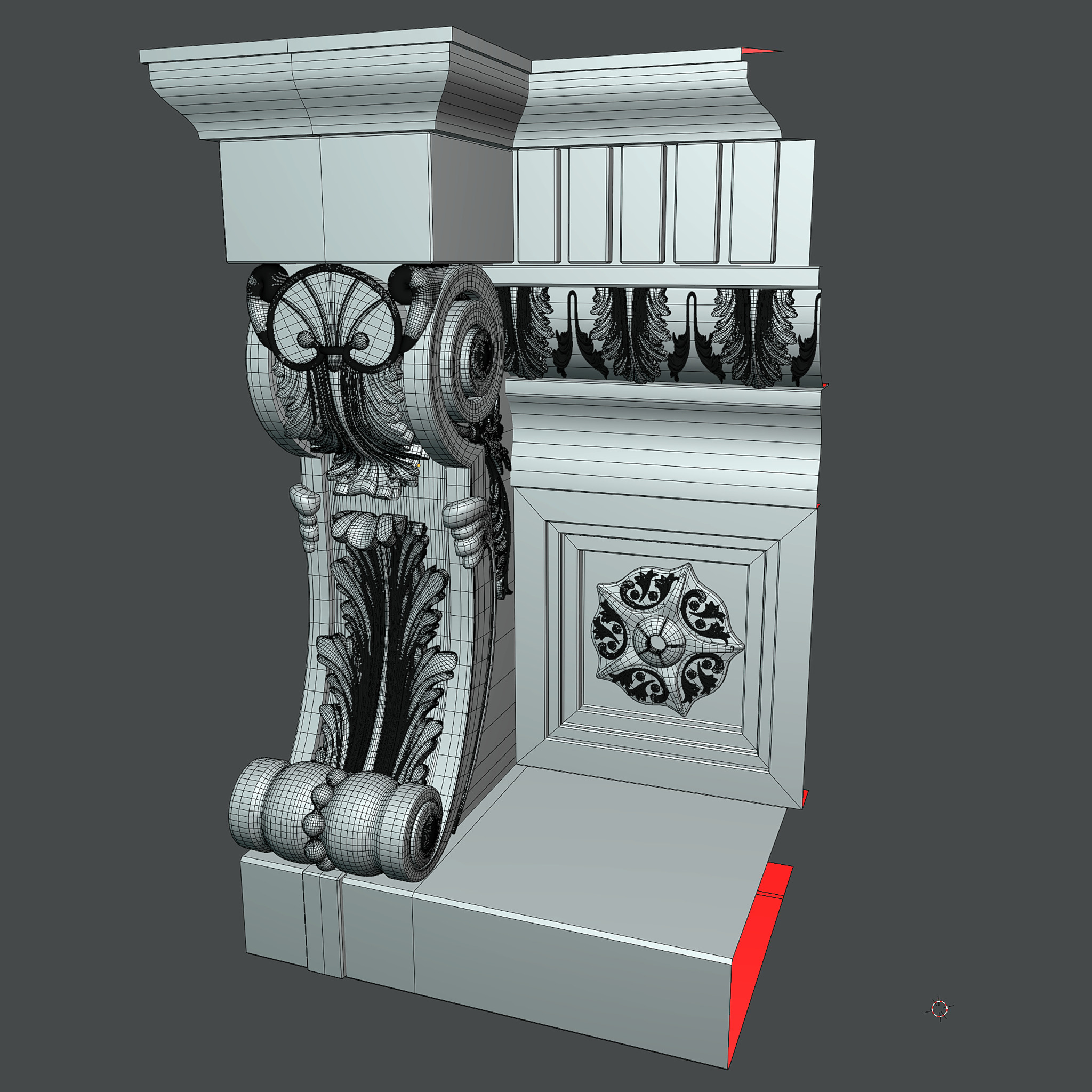 corbel console 3D model_8