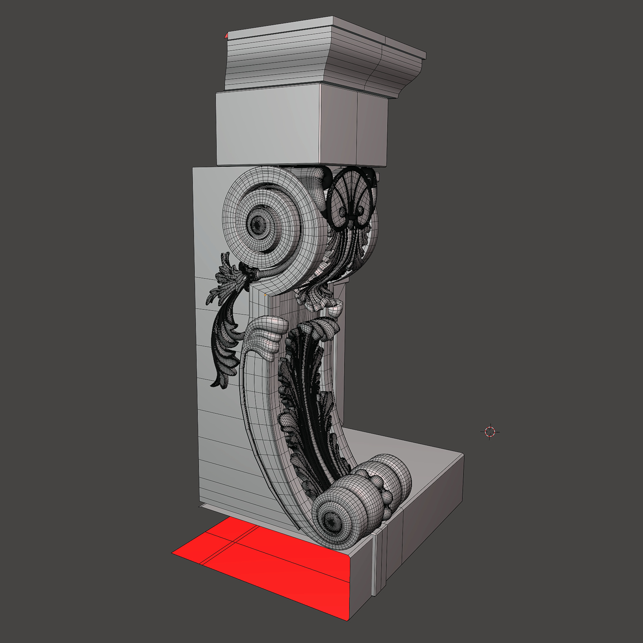 corbel console 3D model_6