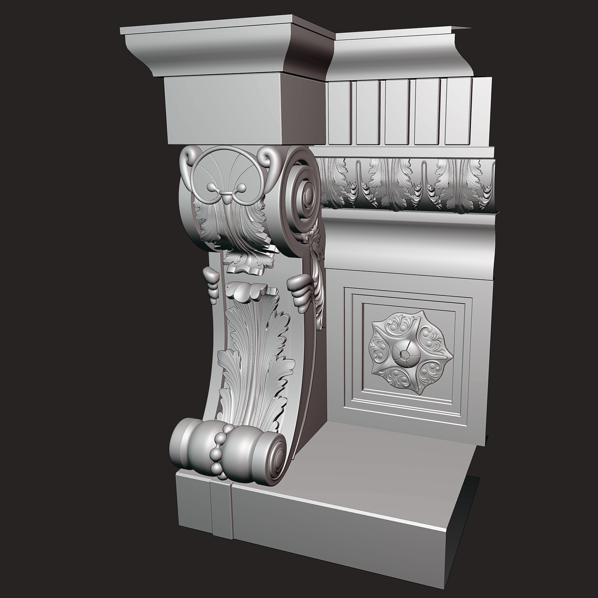 corbel console 3D model_9