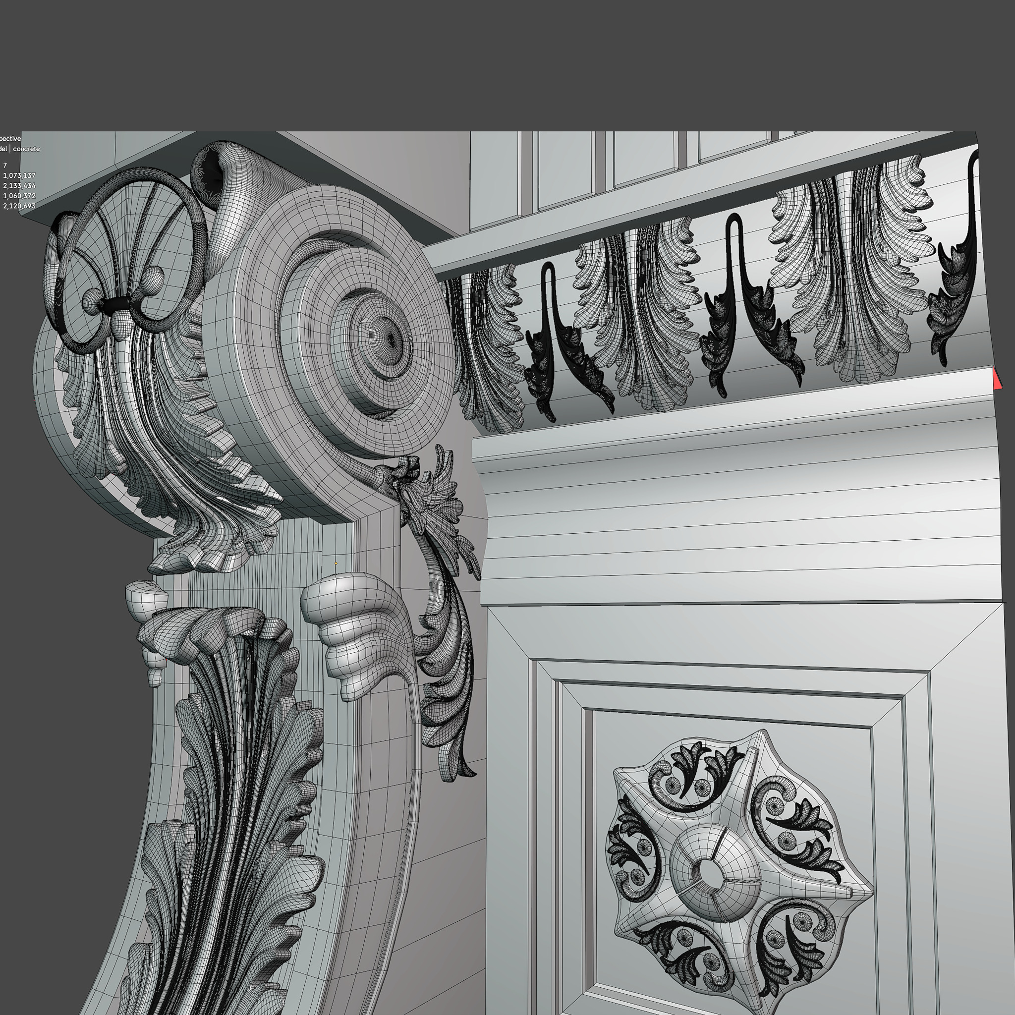 corbel console 3D model_7