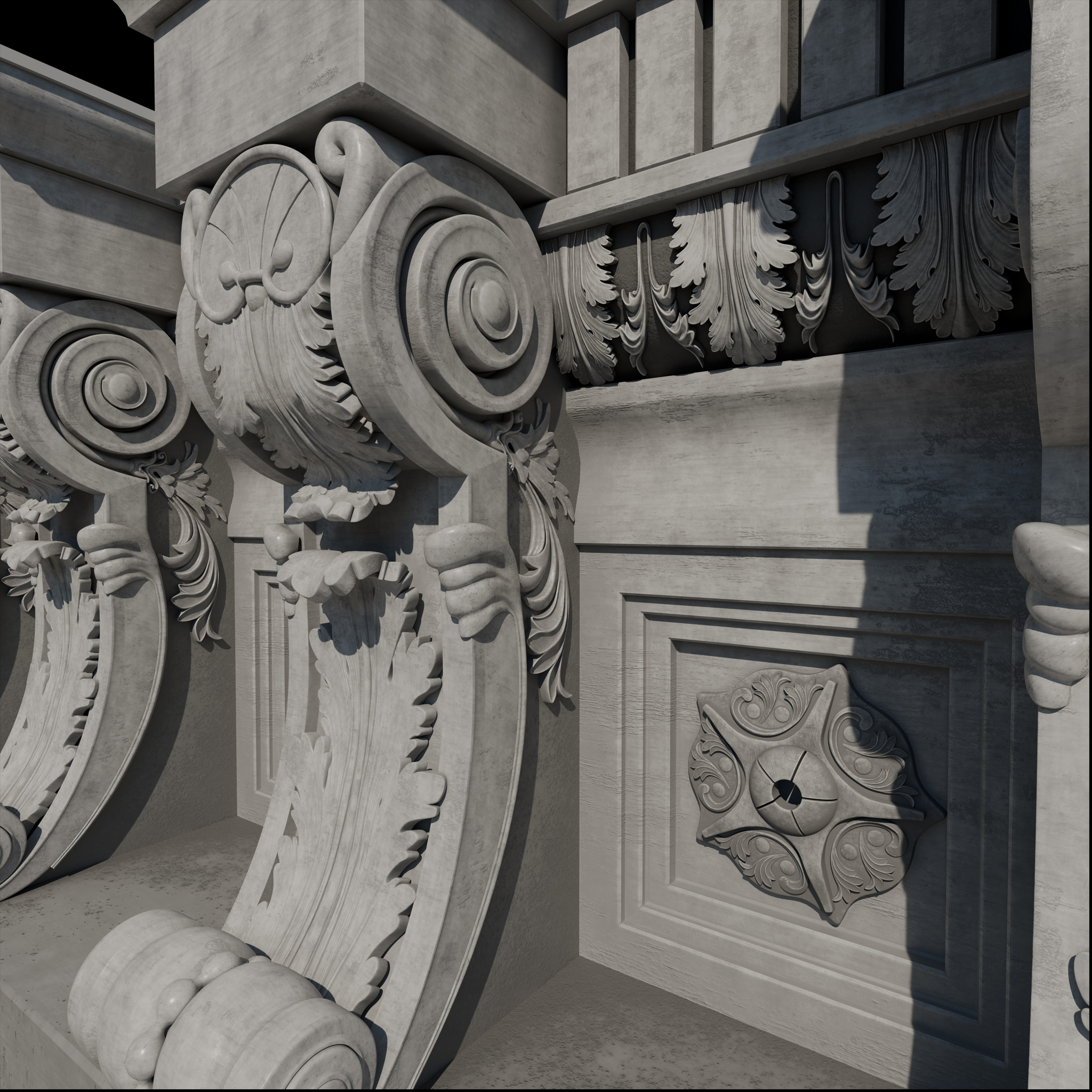 corbel console 3D model_3