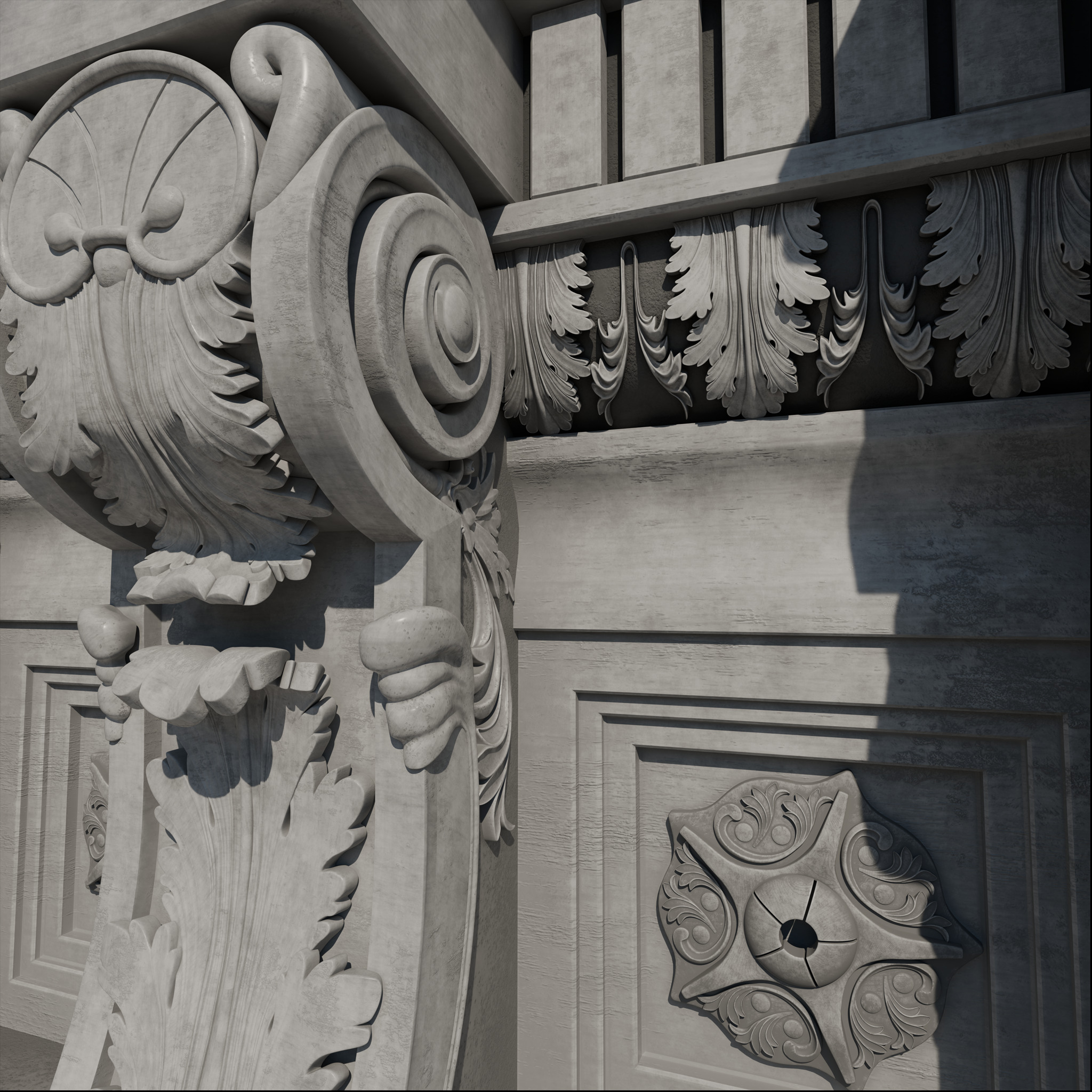 corbel console 3D model_4