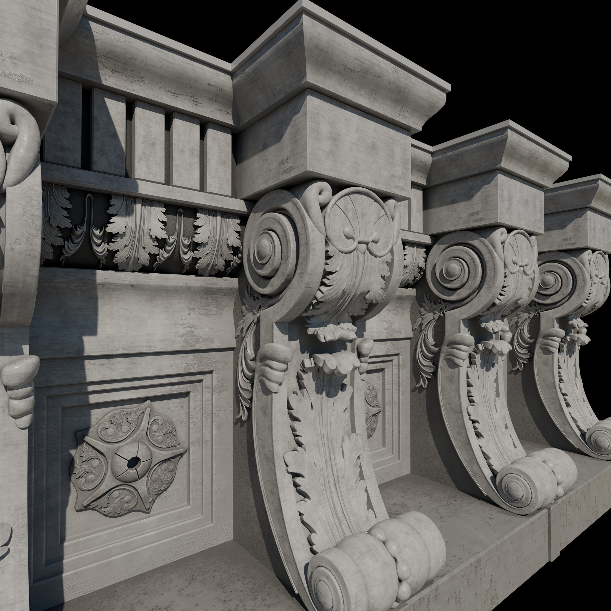 corbel console 3D model_1