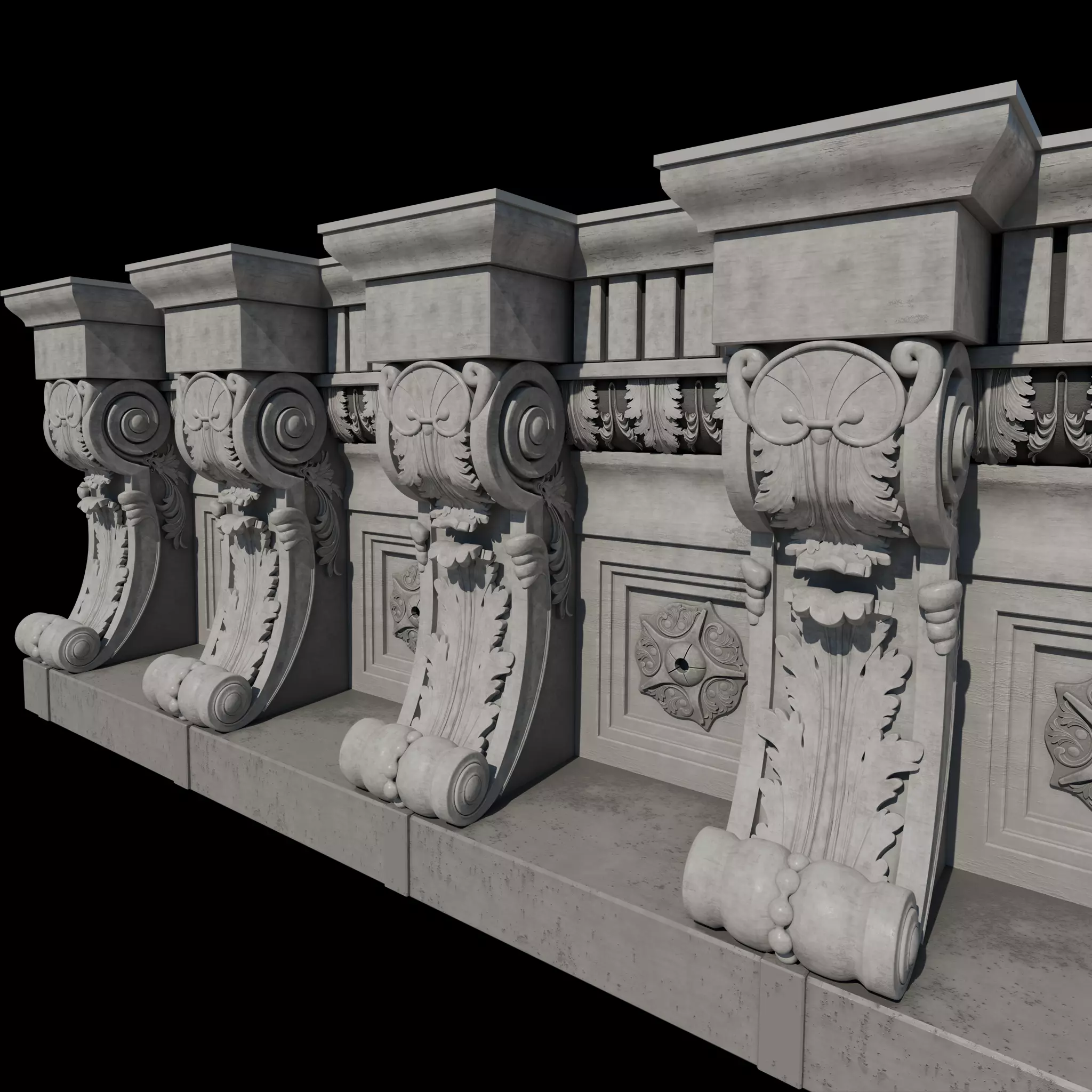 corbel console 3D model_0