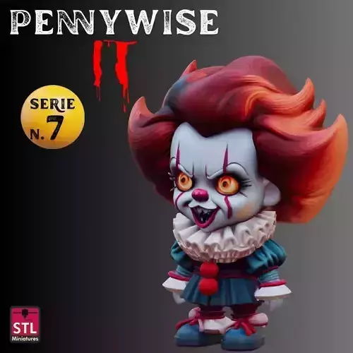 STL File Pennywise Chibi Style IT Horror Clown