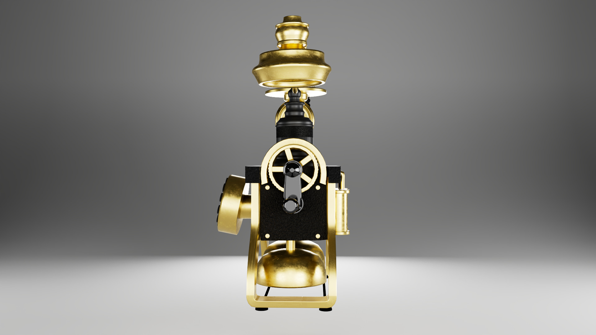 Vintage Gold and Black Rotary Telephone 3D Model 3D model_1