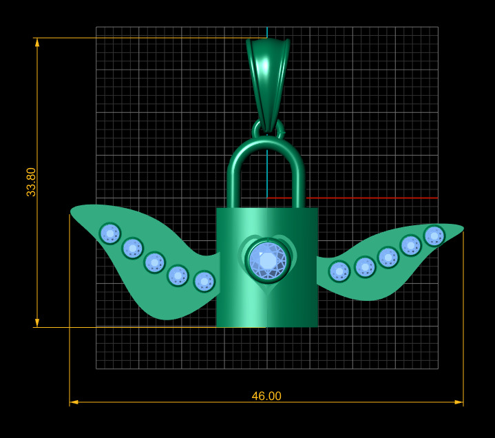 lock pendant 3D printable model 3D print model_5