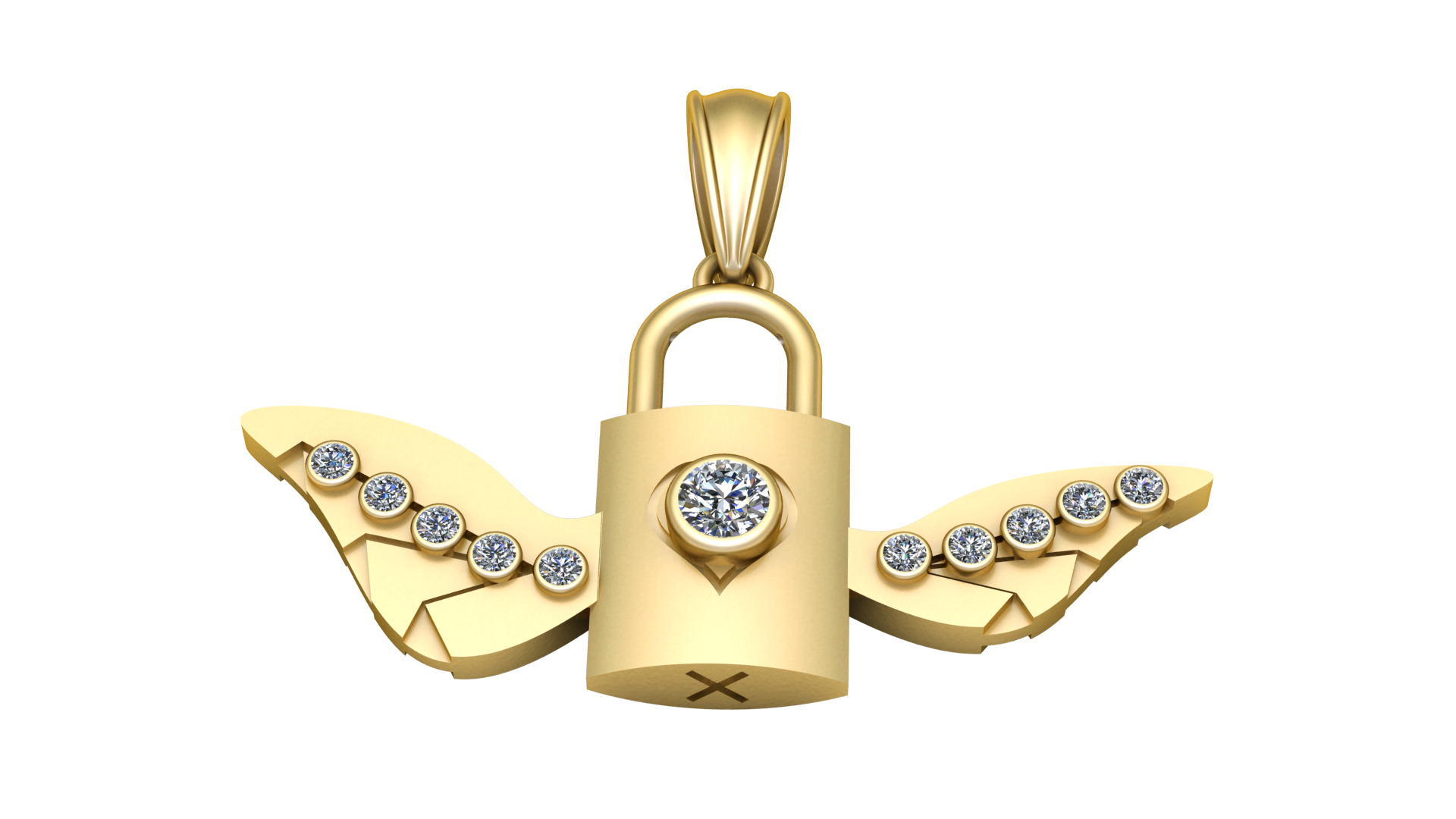 lock pendant 3D printable model 3D print model_1