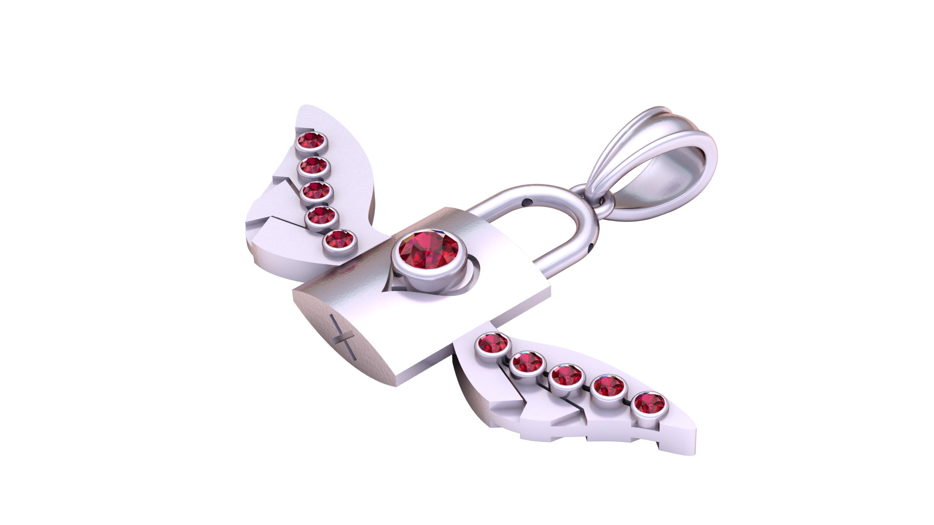 lock pendant 3D printable model 3D print model_4