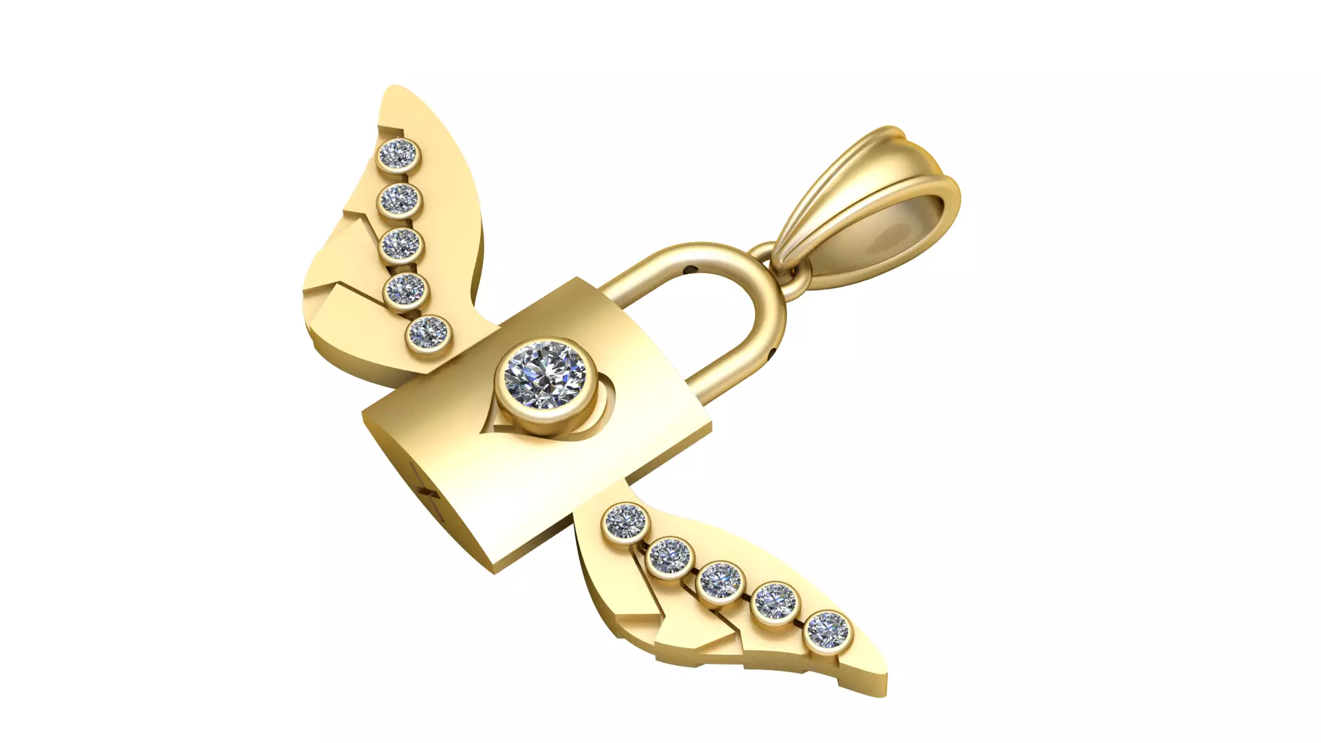 lock pendant 3D printable model 3D print model_0