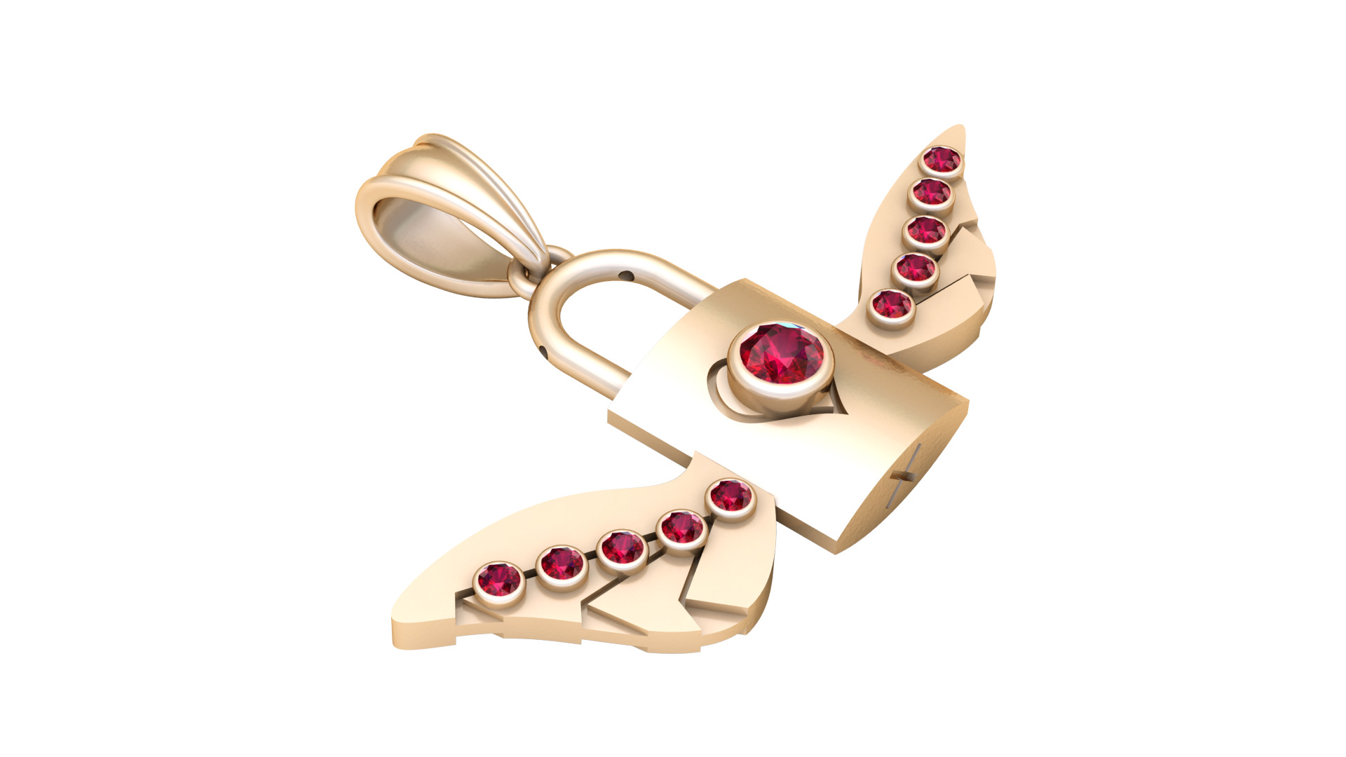 lock pendant 3D printable model 3D print model_3