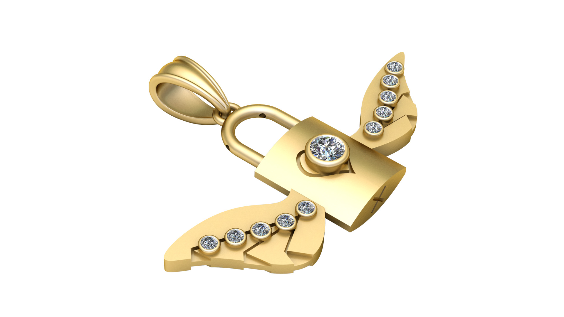 lock pendant 3D printable model 3D print model_2