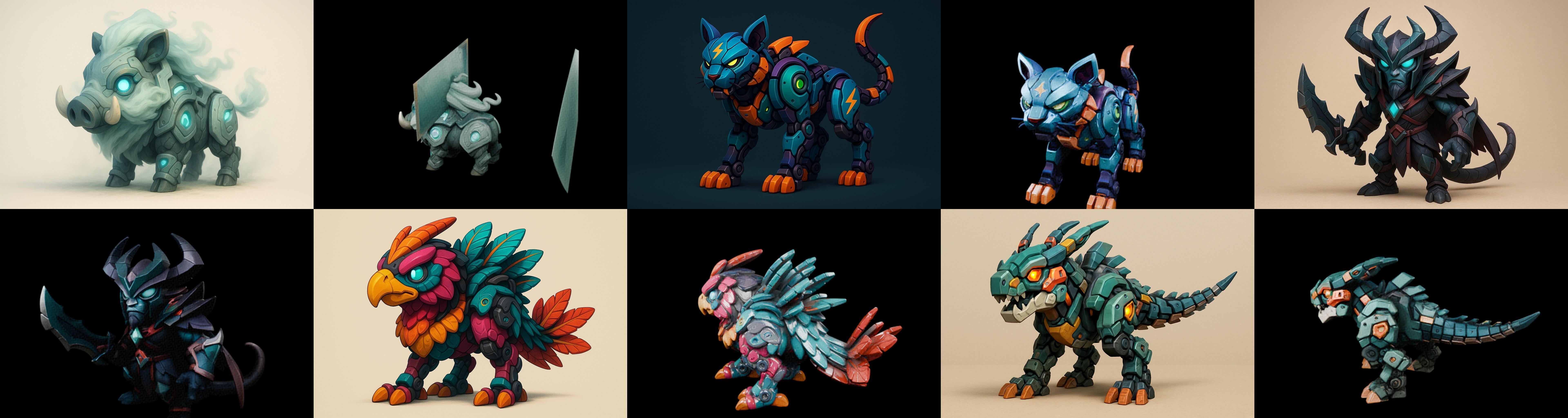 Armored Beast bundle 11 pack 100 glb Low-poly 3D model_10