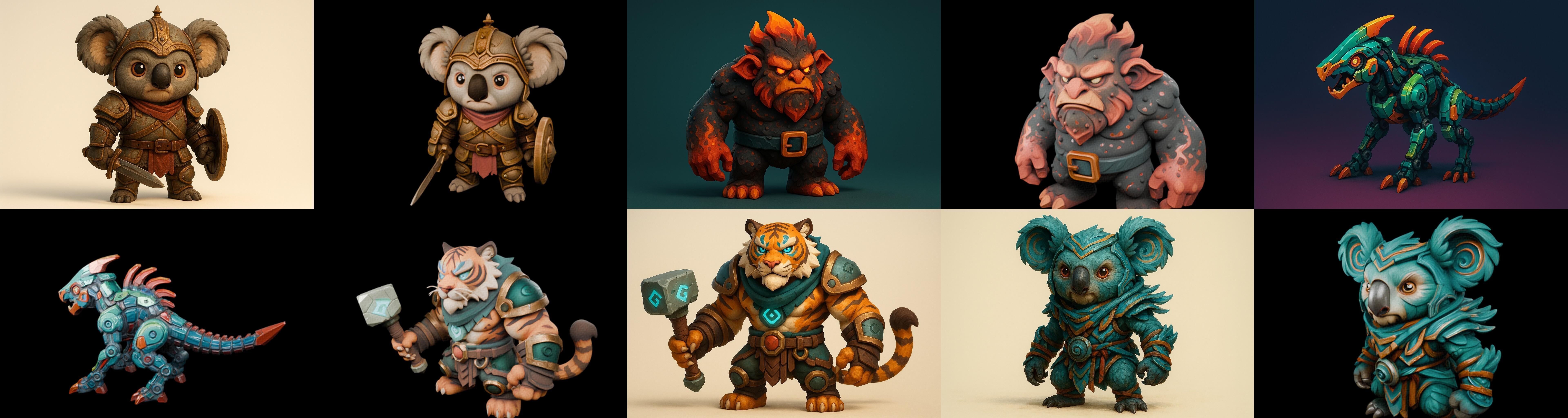 Armored Beast bundle 11 pack 100 glb Low-poly 3D model_3