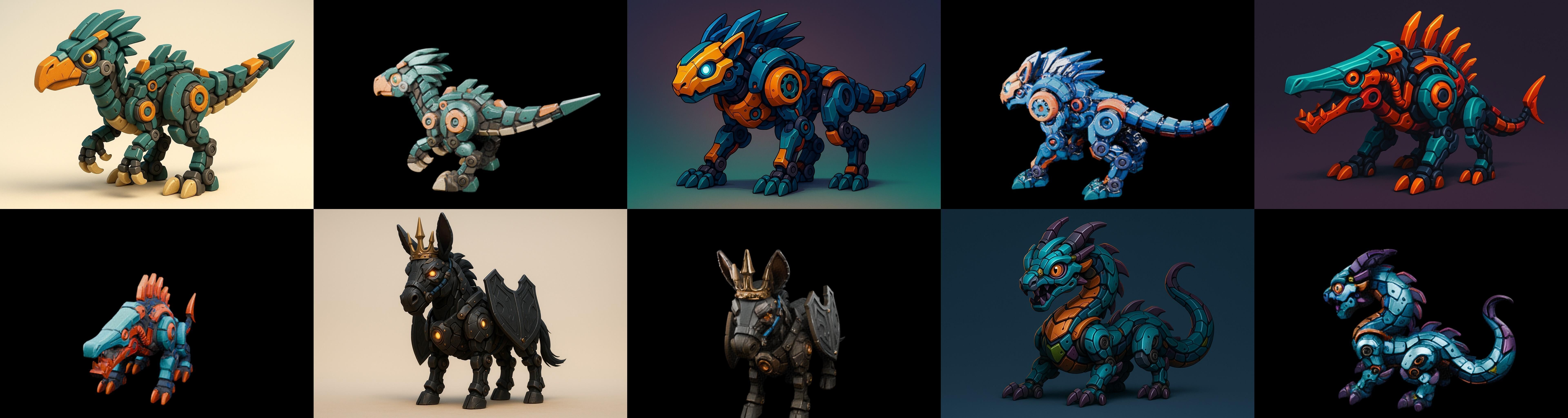 Armored Beast bundle 11 pack 100 glb Low-poly 3D model_9