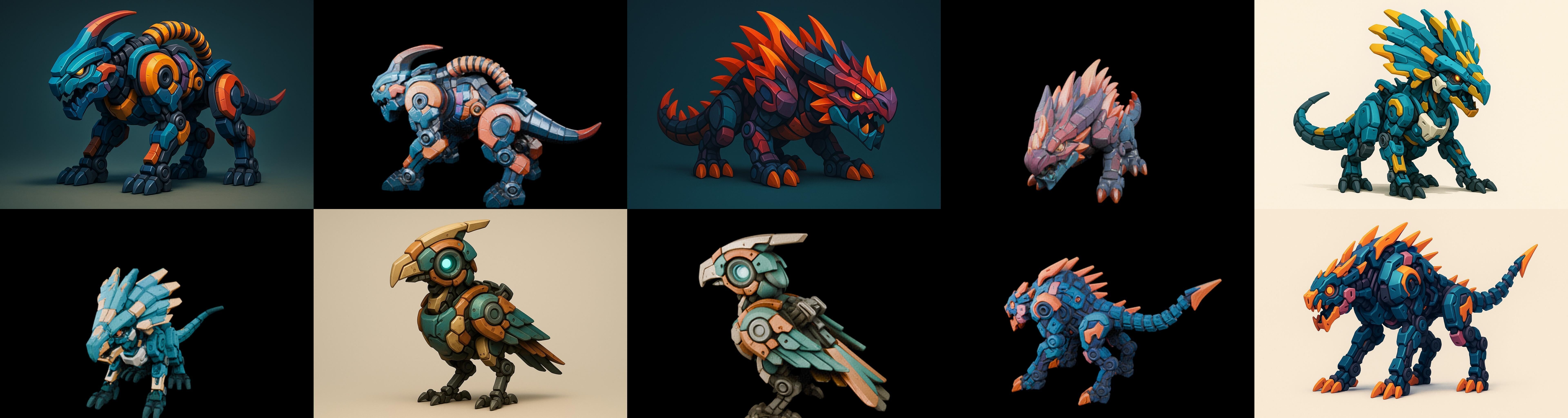 Armored Beast bundle 11 pack 100 glb Low-poly 3D model_17