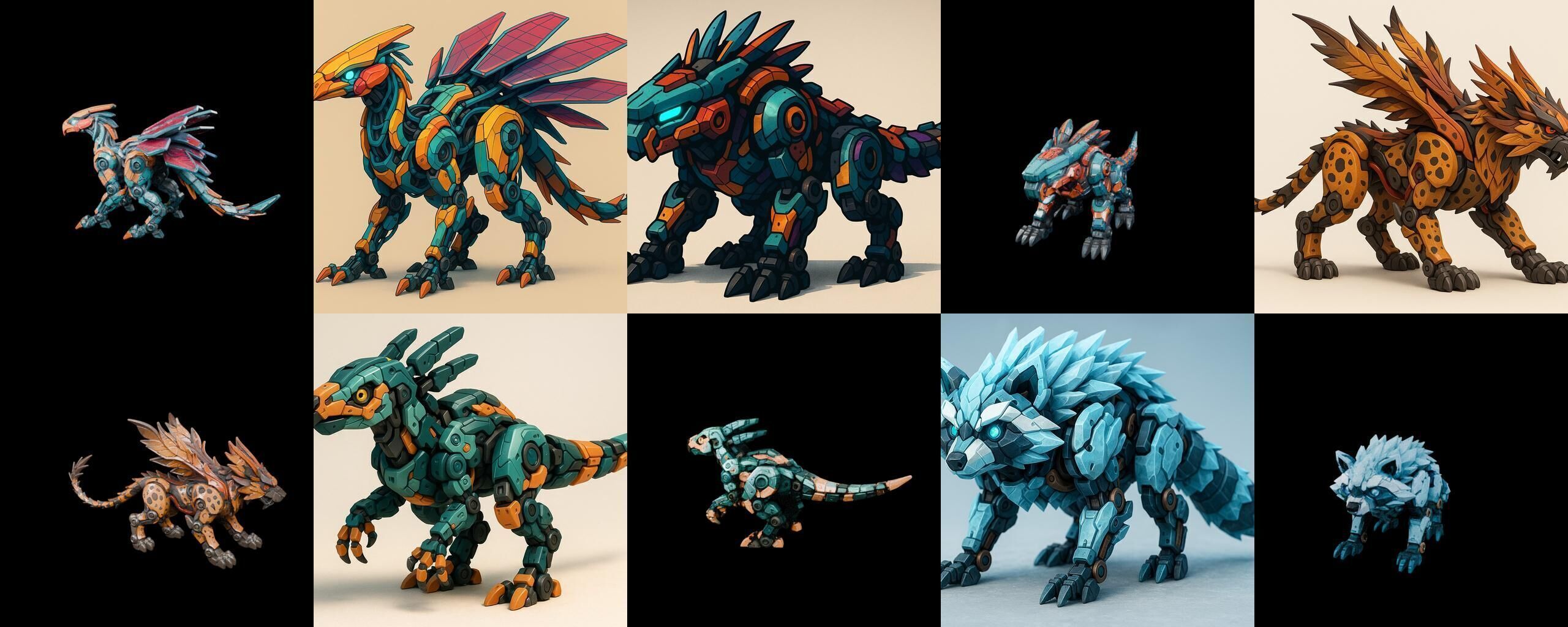 Armored Beast bundle 11 pack 100 glb Low-poly 3D model_1