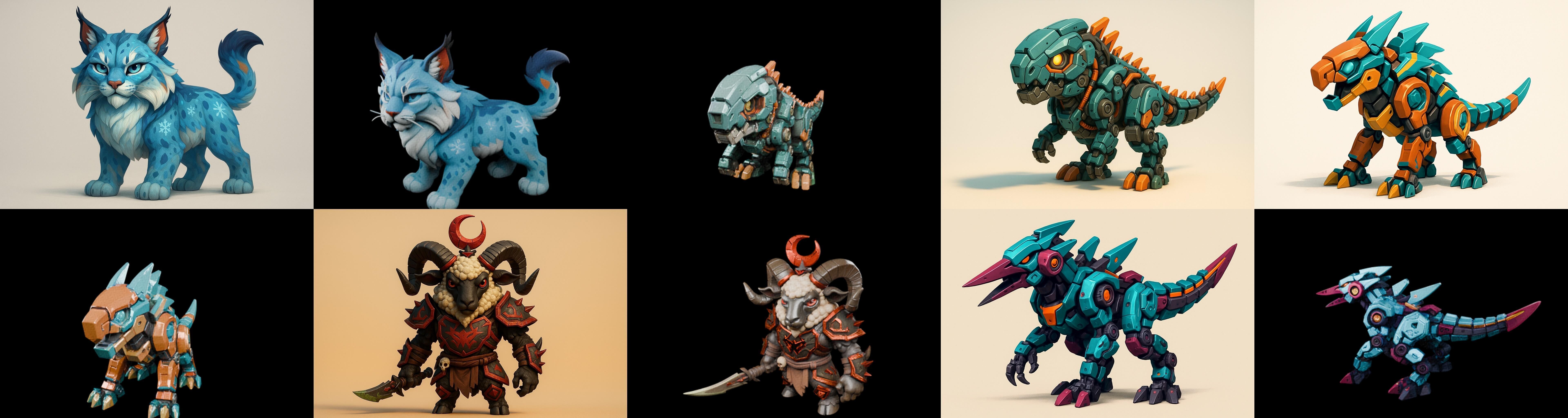 Armored Beast bundle 11 pack 100 glb Low-poly 3D model_7