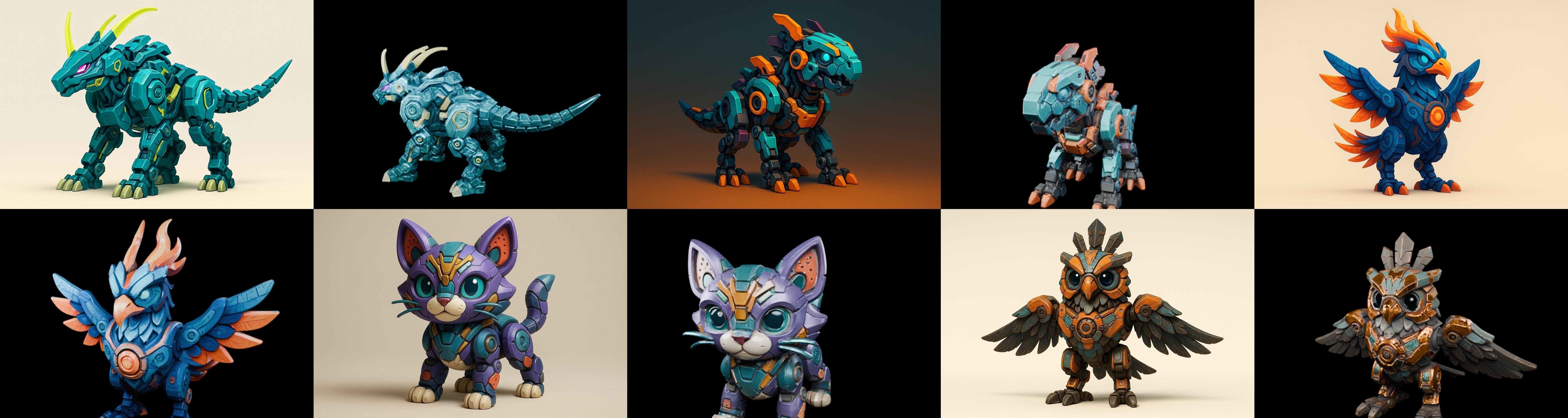 Armored Beast bundle 11 pack 100 glb Low-poly 3D model_6