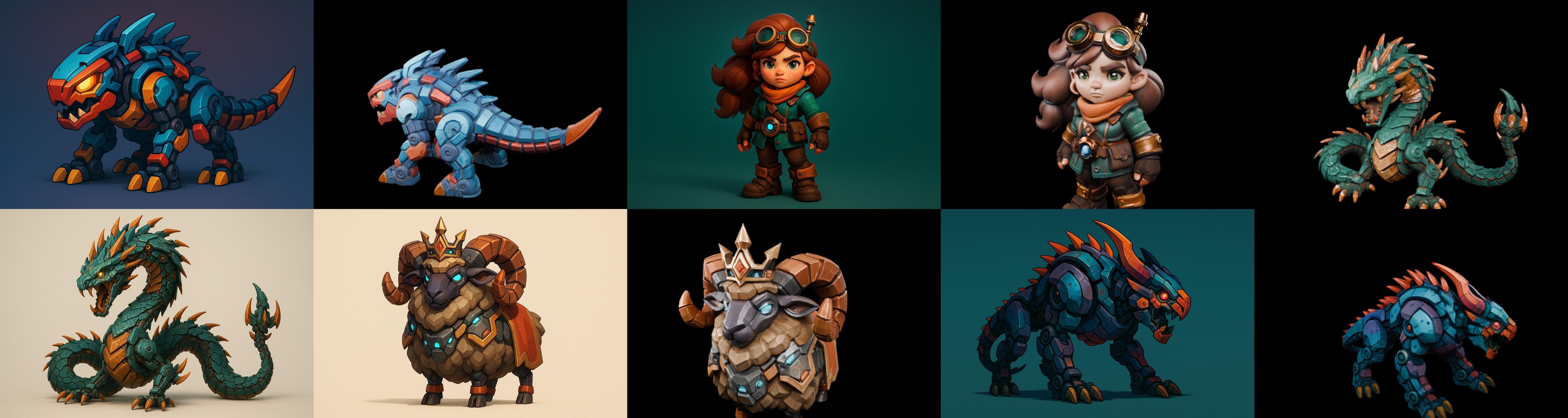 Armored Beast bundle 11 pack 100 glb Low-poly 3D model_16