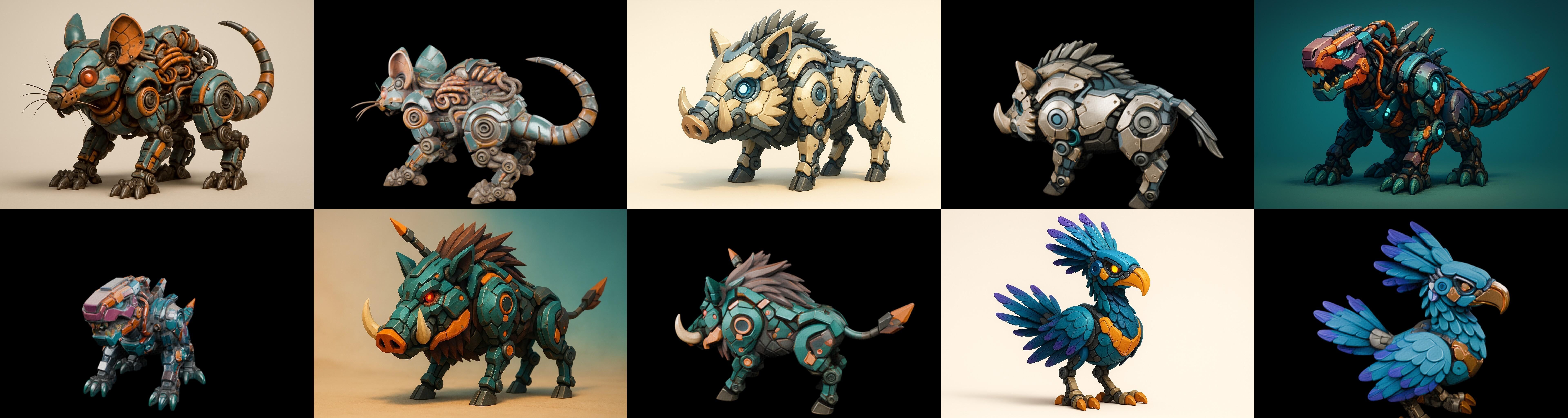 Armored Beast bundle 11 pack 100 glb Low-poly 3D model_8