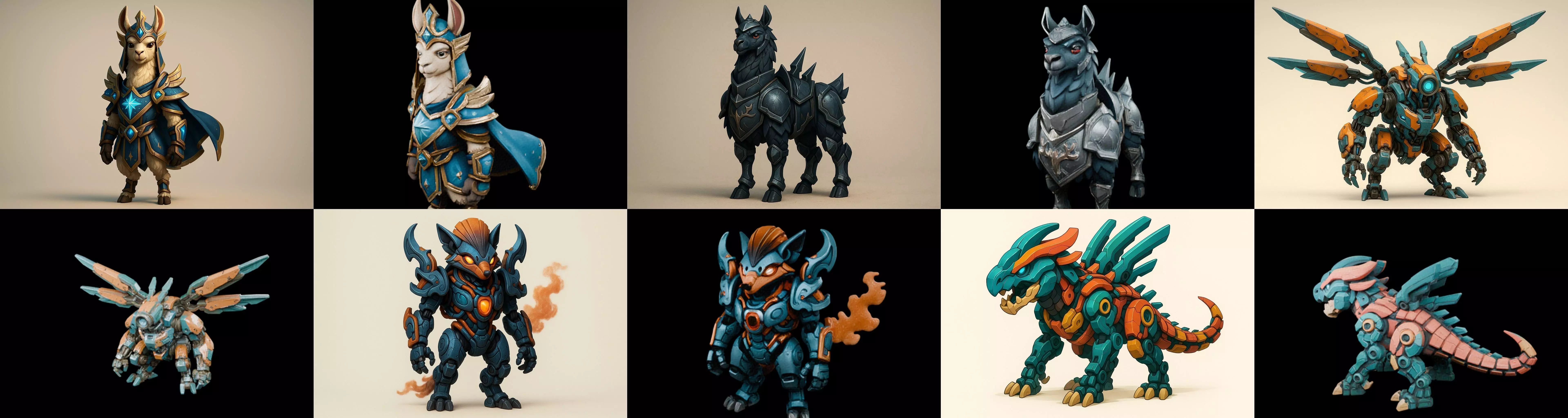 Armored Beast bundle 11 pack 100 glb Low-poly 3D model_0