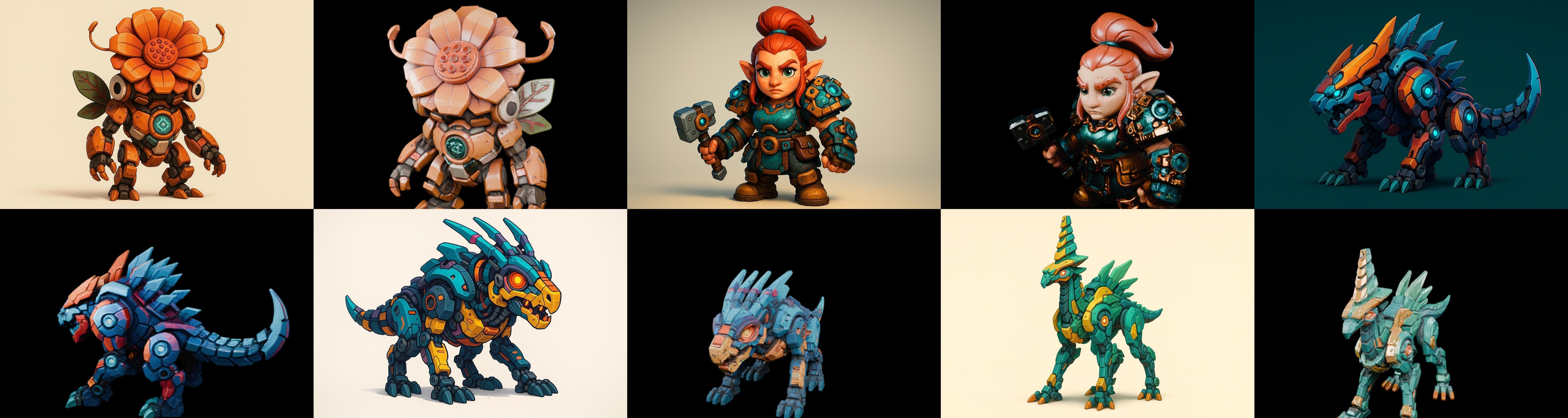 Armored Beast bundle 11 pack 100 glb Low-poly 3D model_2